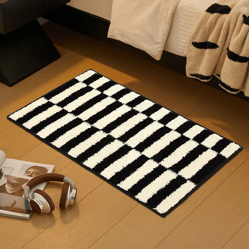 Medium Style Rug Absorbent Bathroom Mat Household Line Floor Mat Thickened Bathroom Anti-Slip Foot Mat Bedroom Door Mat Carpet