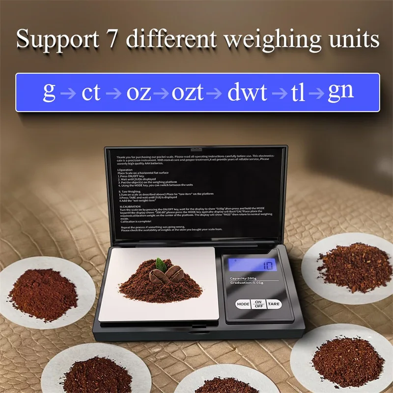 Mini Digital Pocket Scale 0.01g High Precision Stainless Steel Portable Jewelry Gold Gram Weight Balance Electronic Scale Tool