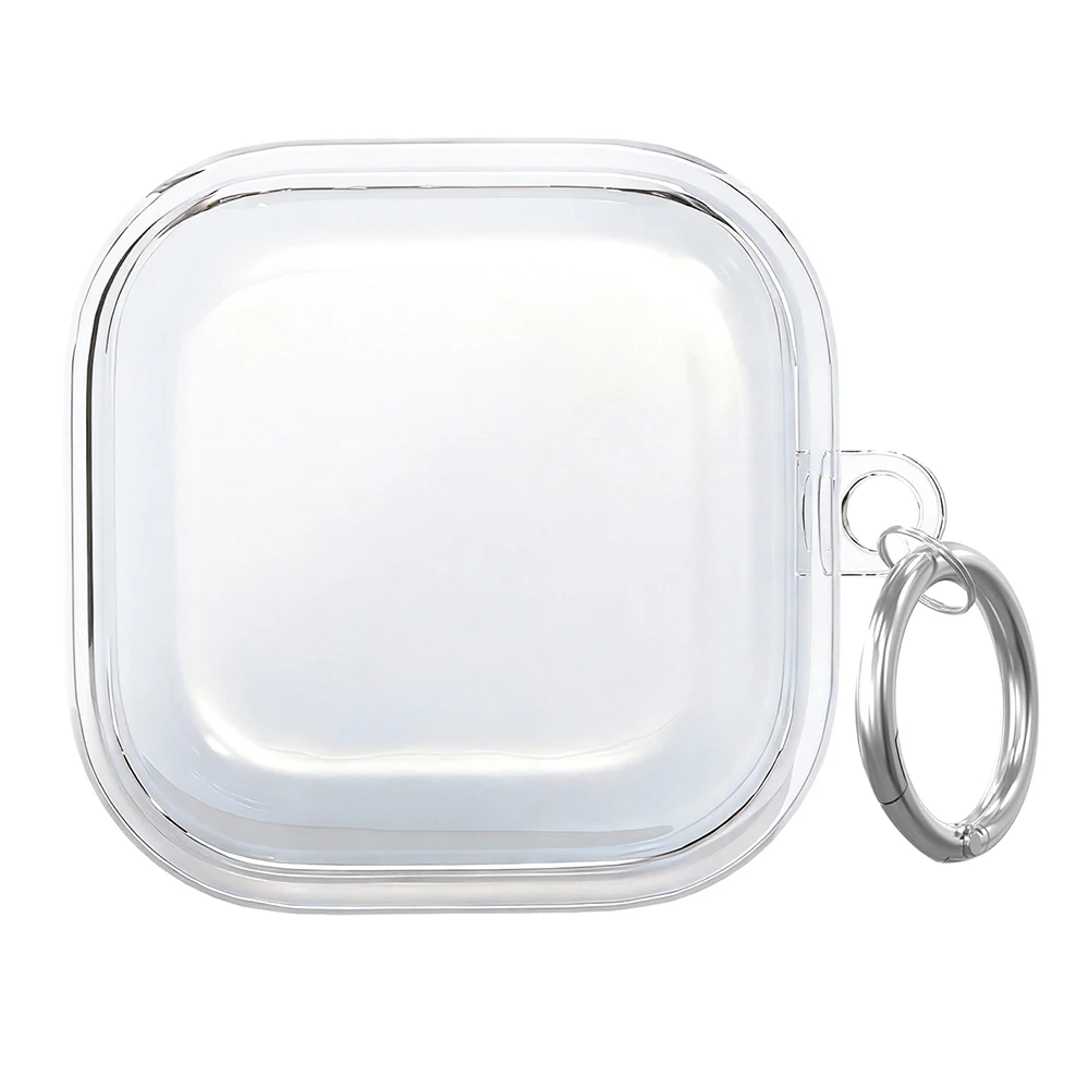 For Samsung Galaxy Buds4 / Buds4 Pro Case Earphone TPU Cover with Metal Hook - Transparent