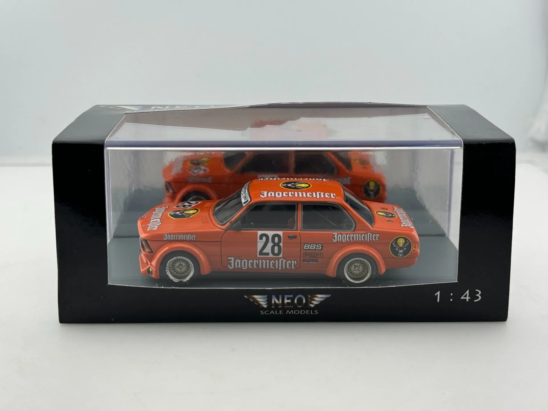 

Flaws Diecast Neo 1/43 Scale BMW 320i Jagermeister ETCC 1979 Car Model Collectible Toy Gift Souvenir Display Ornament