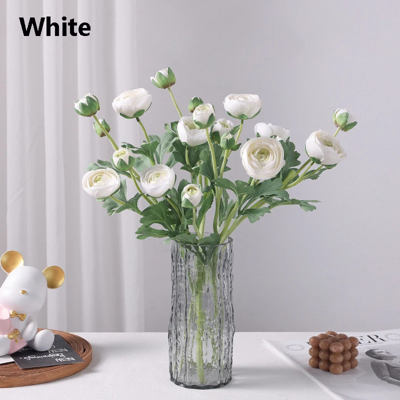 5-pack Multi-layer Dew Lotus Artificial Flower for Home Living Room Decoration Bouquet Outdoor Wedding Party Flower Arrangement