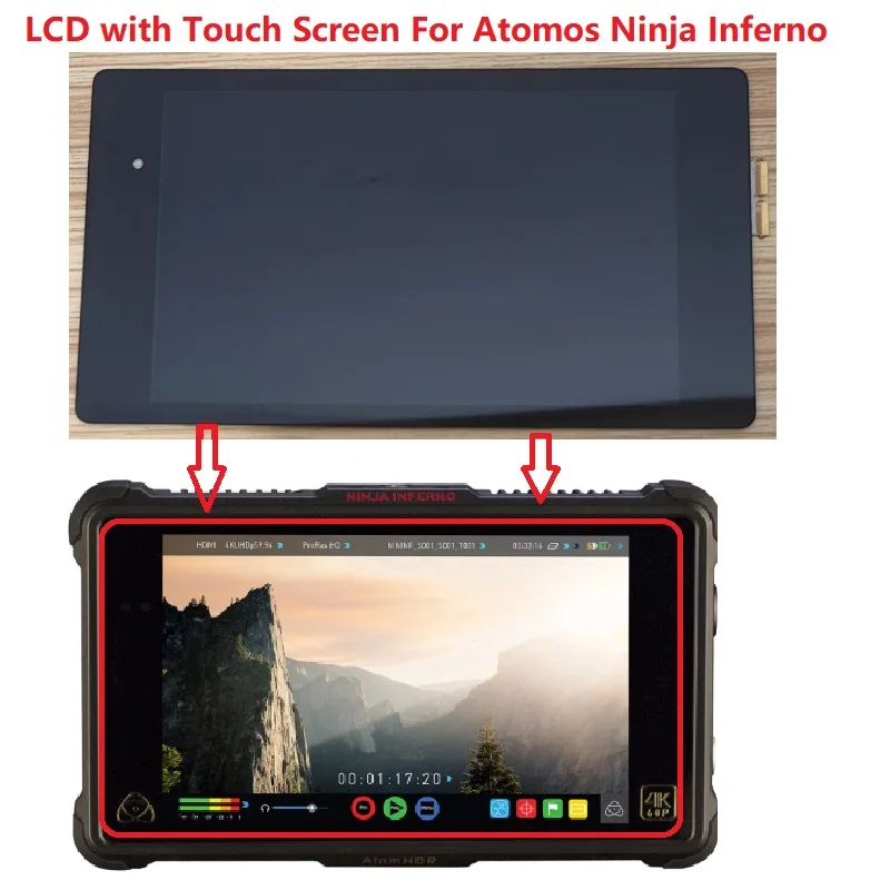

7-дюймовый ЖК-дисплей с сенсорным экраном для Atomos Ninja Инферно дисплей дигитайзер стекло полная сборка