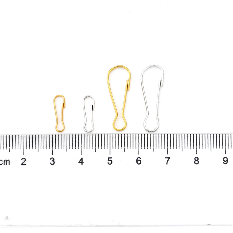 50/100pcs Gold Rhodium Metal Clasp Safety Gourd Pins for DIY Keyring Crochet Locking Garment Cross Stitch Marker Sewing Tools