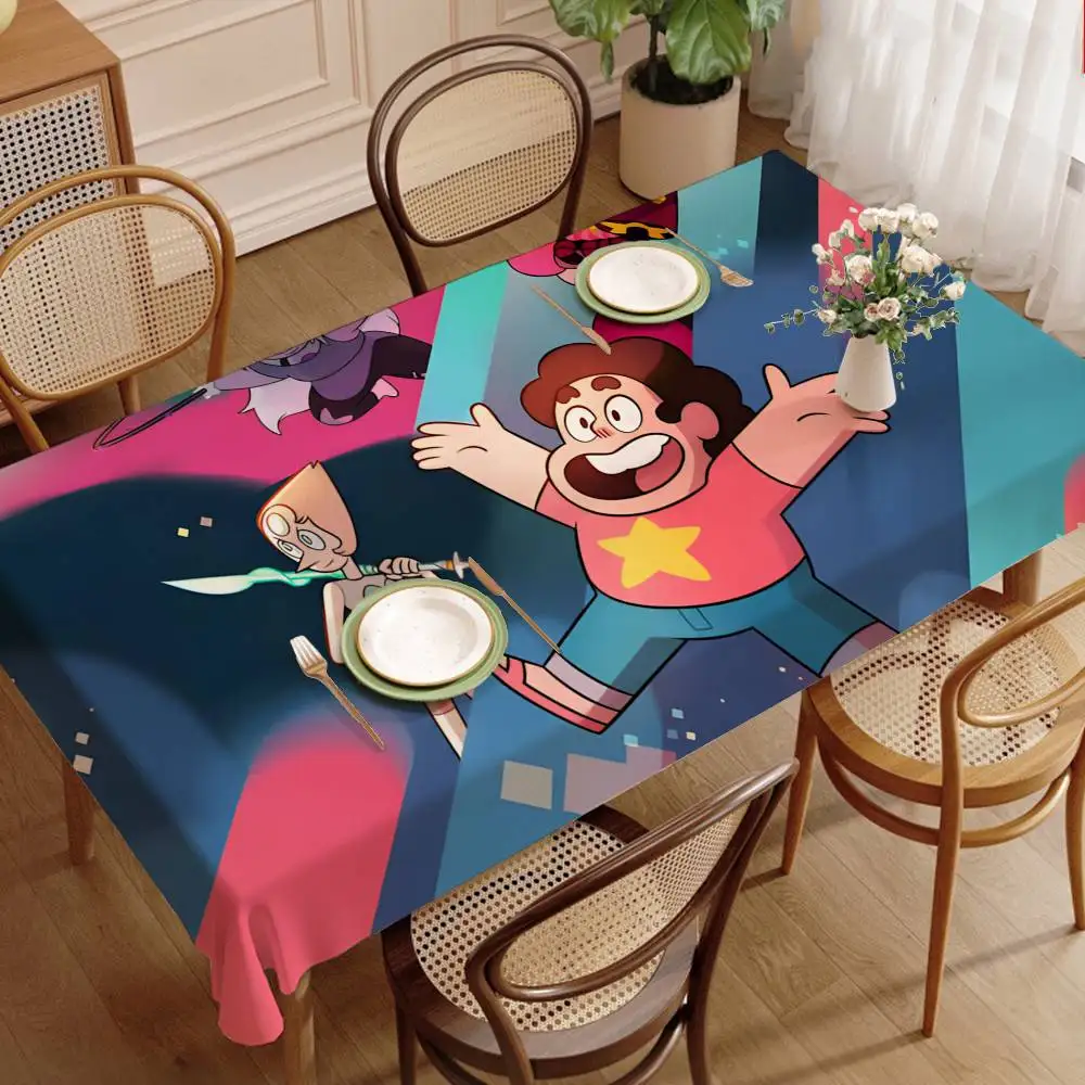 Anime S-Steven U-Universe Home Tablecloths Dining Decoration And Rectangular Table Accessories Waterproof Cloth Anti-stain