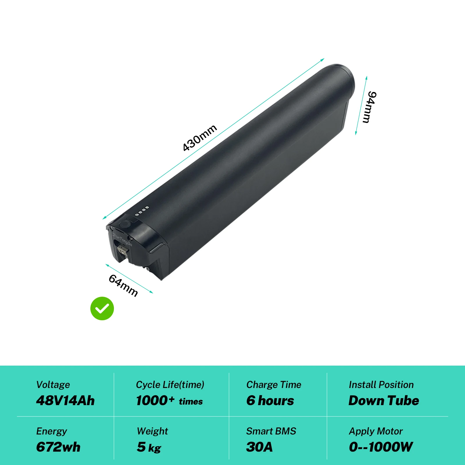 48V14Ah 電動自転車バッテリー iGO CORE-Elite、AVENTON PACE 500 Next-GEN Ride 1 up、CORE-5 Lectric Reention対応