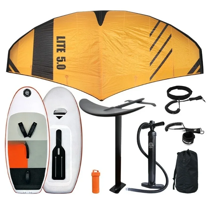 Unpowered inflatable hydrofoil board, surf kite handheld inflatable wind wing carbon fiber hydrofoil water skiing set