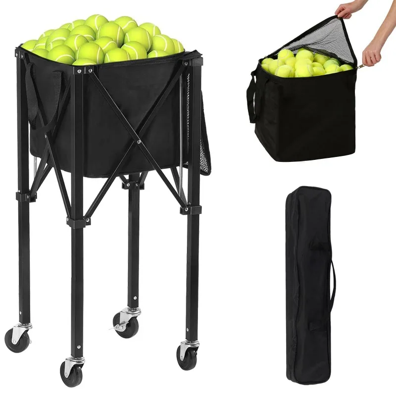 Foldable Tennis Ball Picker Frame, Portable Iron Cart for Moving, Special Tennis Equipment