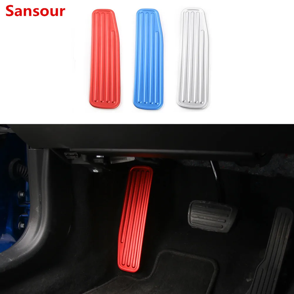 Sansour Aluminum Car Interior Left Foot Rest Plate Pedal Decoration Cover Stickers for Chevrolet Camaro 2017 Up Car Styling