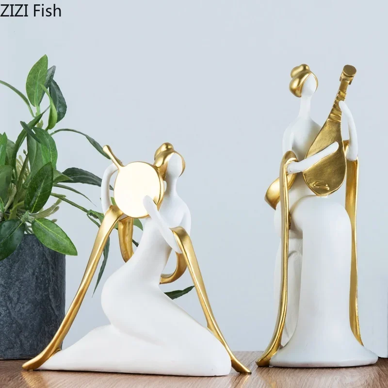 

Абстрактные украшения из смолы, скульптура персонажей, музыкальное искусство, украшения для гостиной, аксессуары для дома, ремесла, статуя, статуэтки