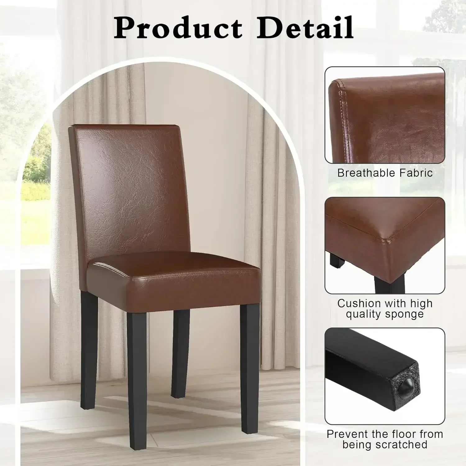 [Limited Time Offer, Clearance!]Dining Chairs Set of 4, Modern Stylish PU Leather Upholstered Parson Chair, Dining Room Chairs w