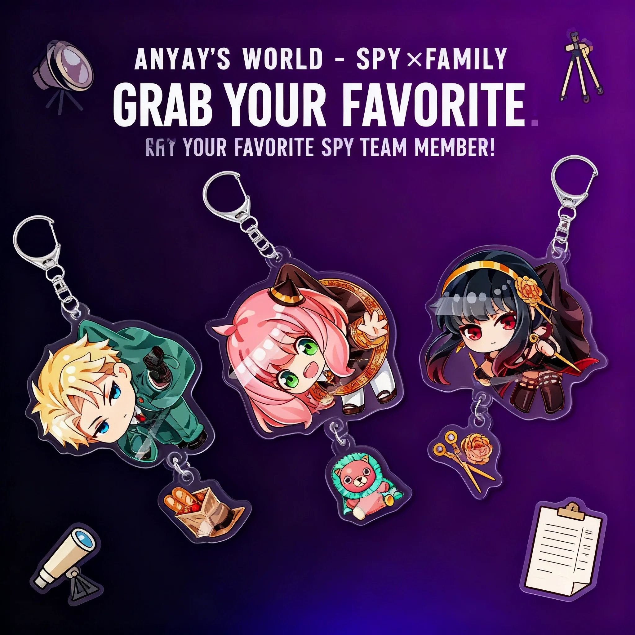 

SPY×FAMILY Spy x Family Anya Loid Yor Acrylic Keychain Standee Desk Decor Anime Merchandise Figure Collectible Gift Wholesale