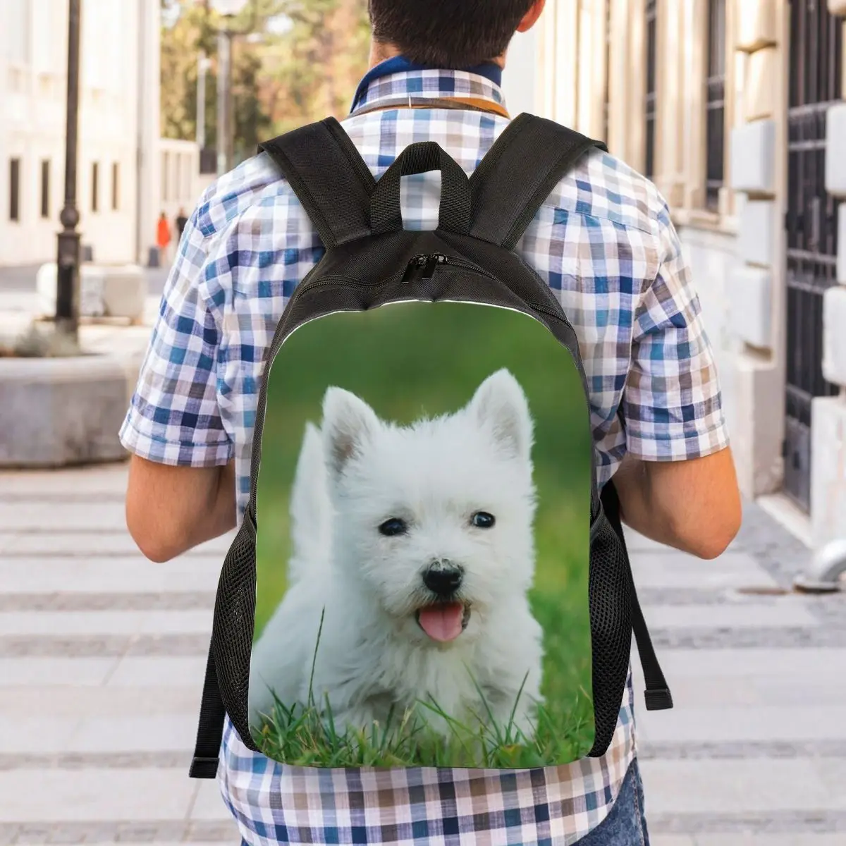 West Highland White Terrier Puppy Backpacks for Boys Girls Westie College School Travel Bags Bookbag Fits 15 Inch Laptop