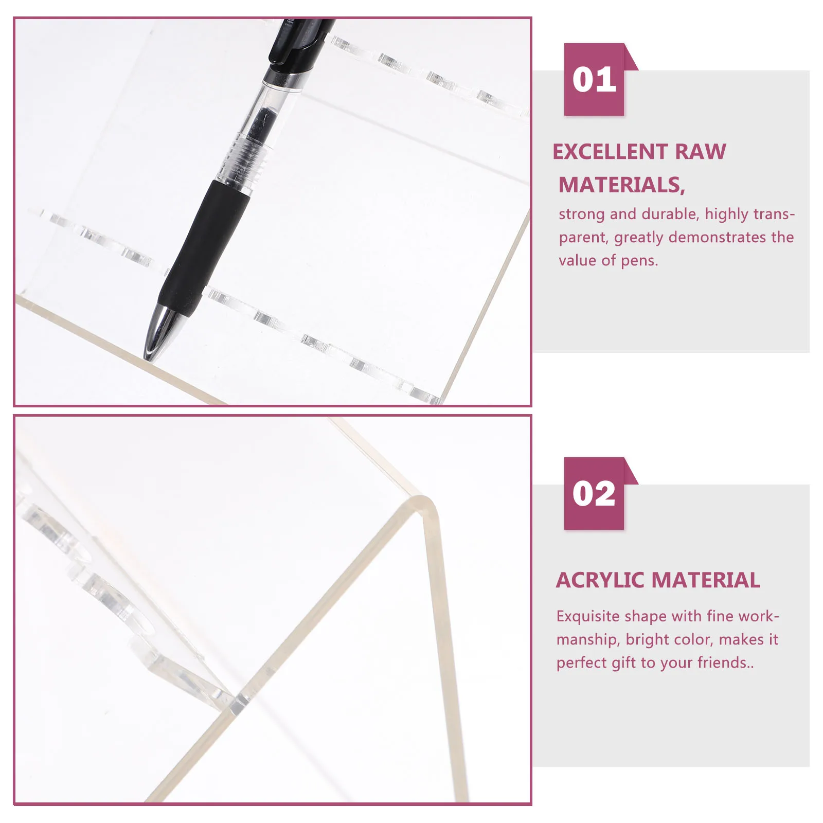 

Penholder Stands for Pens Eyebrow Desk Clear Display Fountain Modern Rack Holders