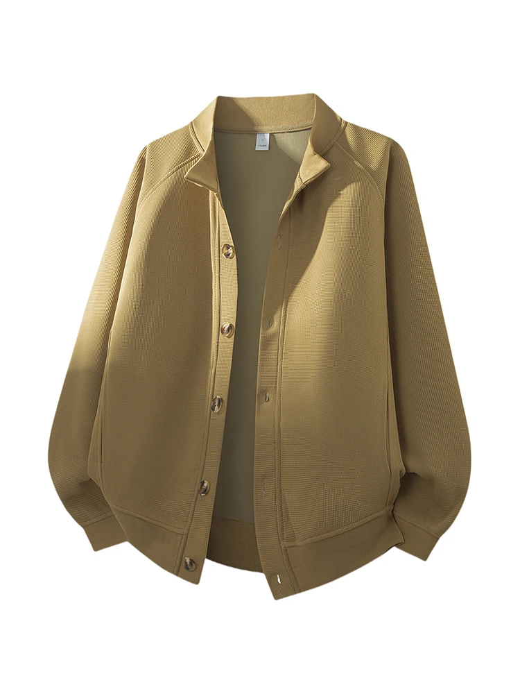 

Модная мужская куртка с воротником Хенри, повседневная, приталенная, весенне-осенняя, высококачественная, для бизнеса и отдыха, верхняя одежда для ранней осени