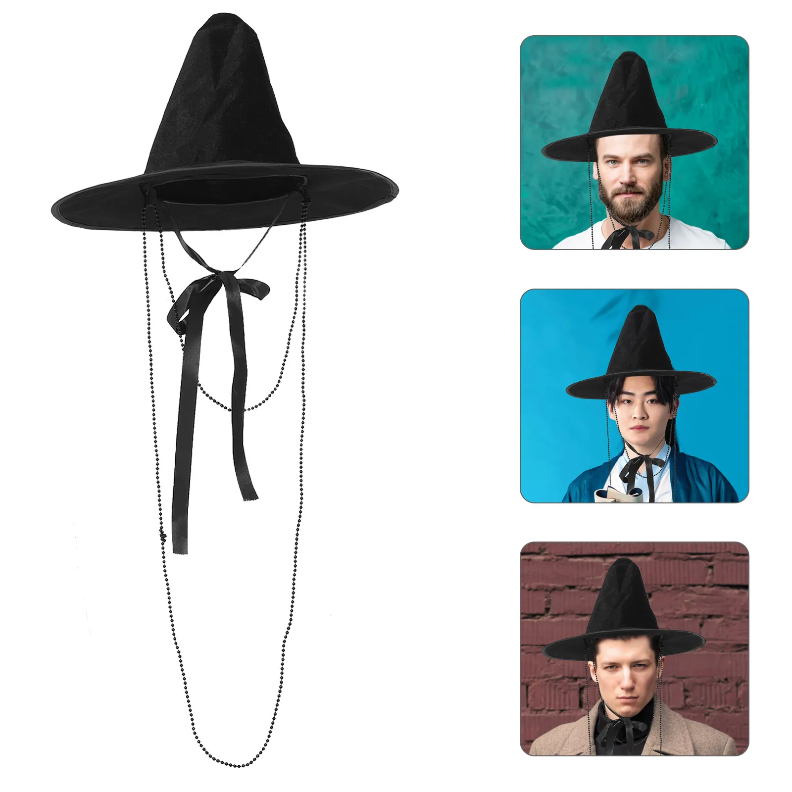 명나라 무대용 모자 장식 의상 한복 액세서리 남성용 고대 모자 중국 스타일 오페라 플랫 탑 신상품 2026