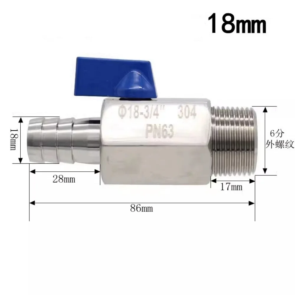 Reverse Handle 3/4 inch External thread High Pressure Ball Valve,SS304 Mini Pagoda Ball Valve,Pagoda adapter ball valve BSP