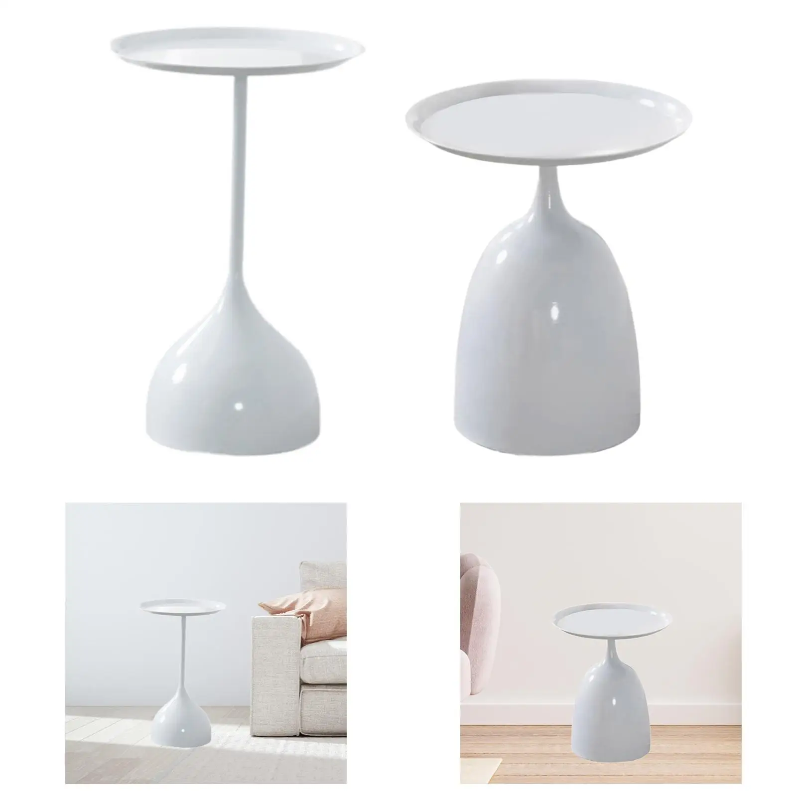 

Small Side End Table Corner Desk Smooth Nordic Furniture Decorative Coffee Table NightStand for Balcony Indoor Outdoor Patio