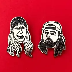 Jay and That Silent Bob Series Enamel Pin Classic Movie Same Metal Brooch Lapel Badge Collection Jewelry Accessories