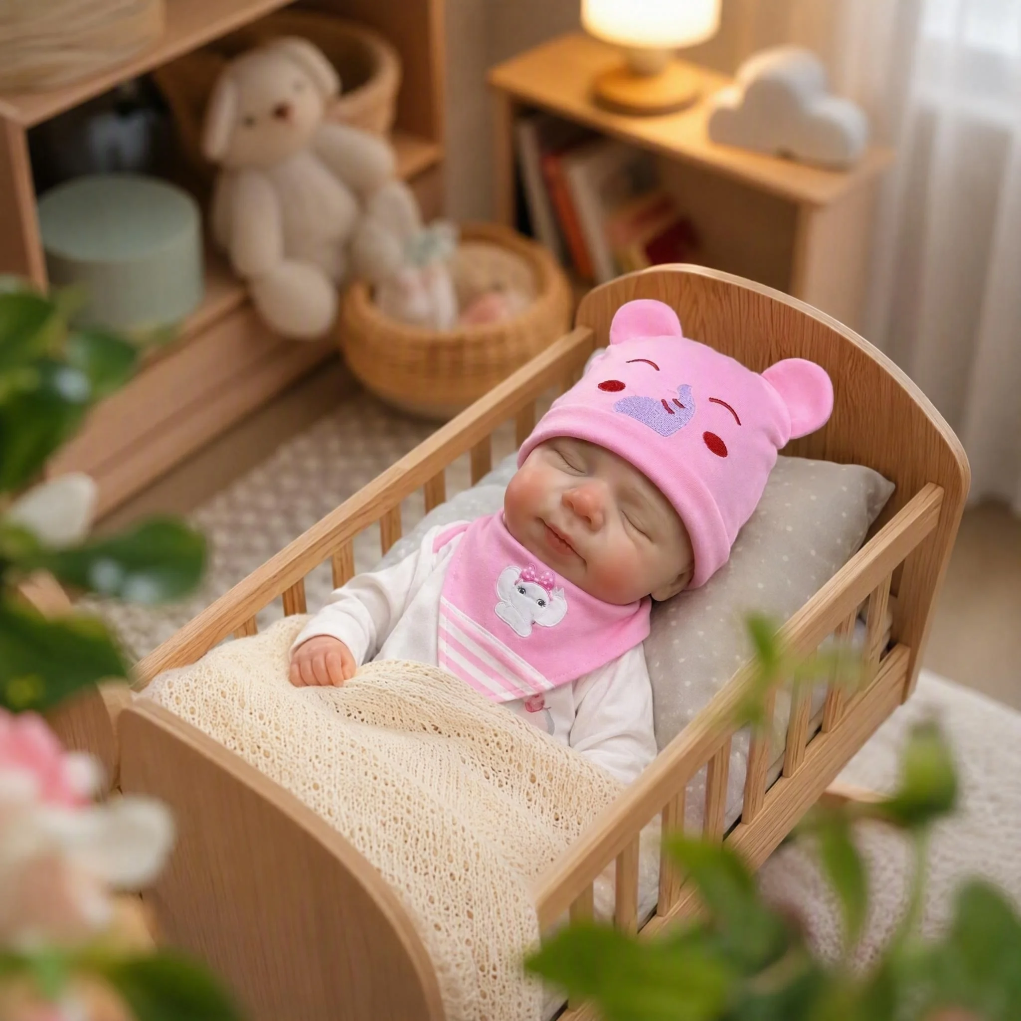 NPK Neue Reborn-Babypuppe 16 Zoll Pascale Gewicht 2,6 KG Ultra Weiche Platin-Silikon Echte Neugeborenen-Puppe mit Offener Mundöffnung – Detail 4