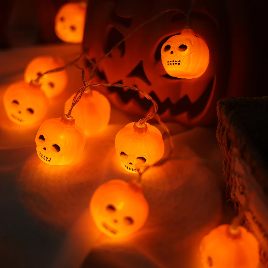 Halloween Pompoen Lantaarn String LED Kleine Kleurrijke Lantaarn Tuinbar Spookhuis Winkelcentrum Binnenplaats Decoratieve Lamp