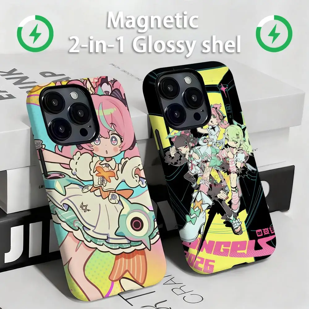 Funda Magnética 2 en 1 para Teléfono Zenless Zone Zero Aria, Carcasa Brillante para iPhone 17, 16e, 16, 15, 14, 13, 12, 11 Pro Max Plus