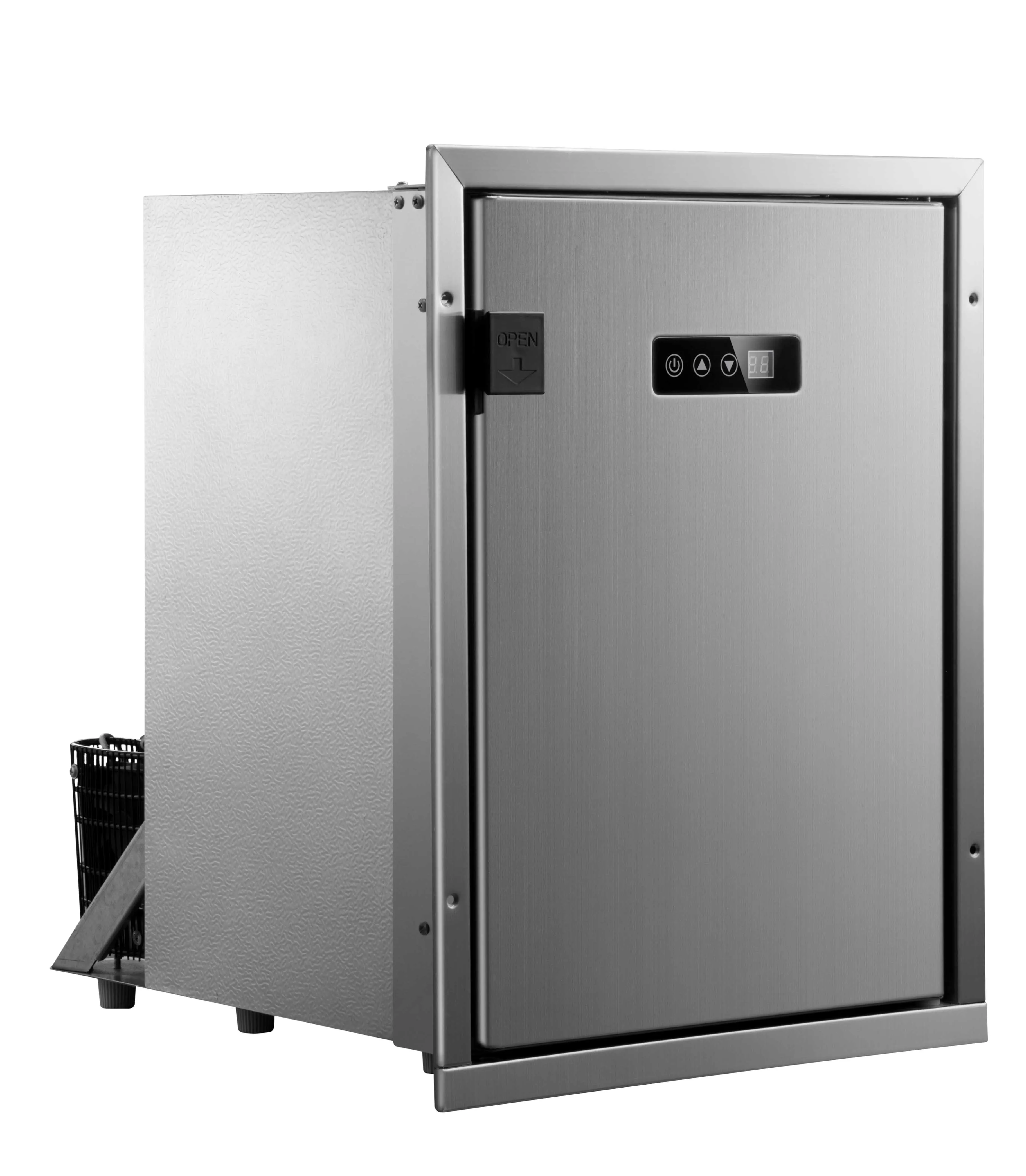 Stainless Steel Material Automatic Mini Refrigerator Vertical Fridge 12v 24v Yacht Refrigerator Portable Car Fridge