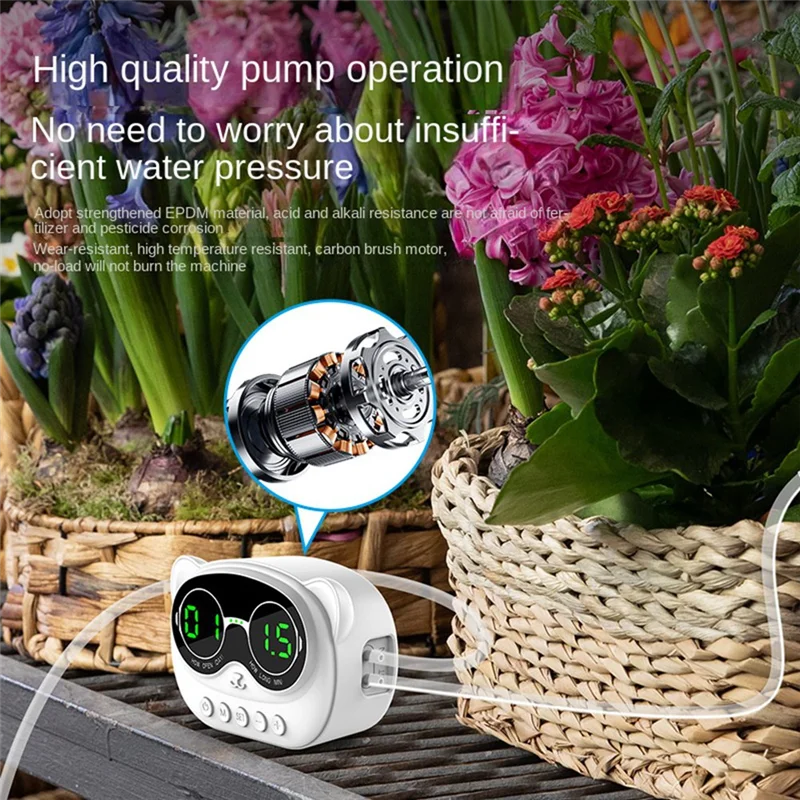 VVNB-Usbcharging Regolatore di irrigazione con temporizzazione intelligente Pianta da interno Giardino Prato Vaso da fiori Irrigatore automatico a goccia