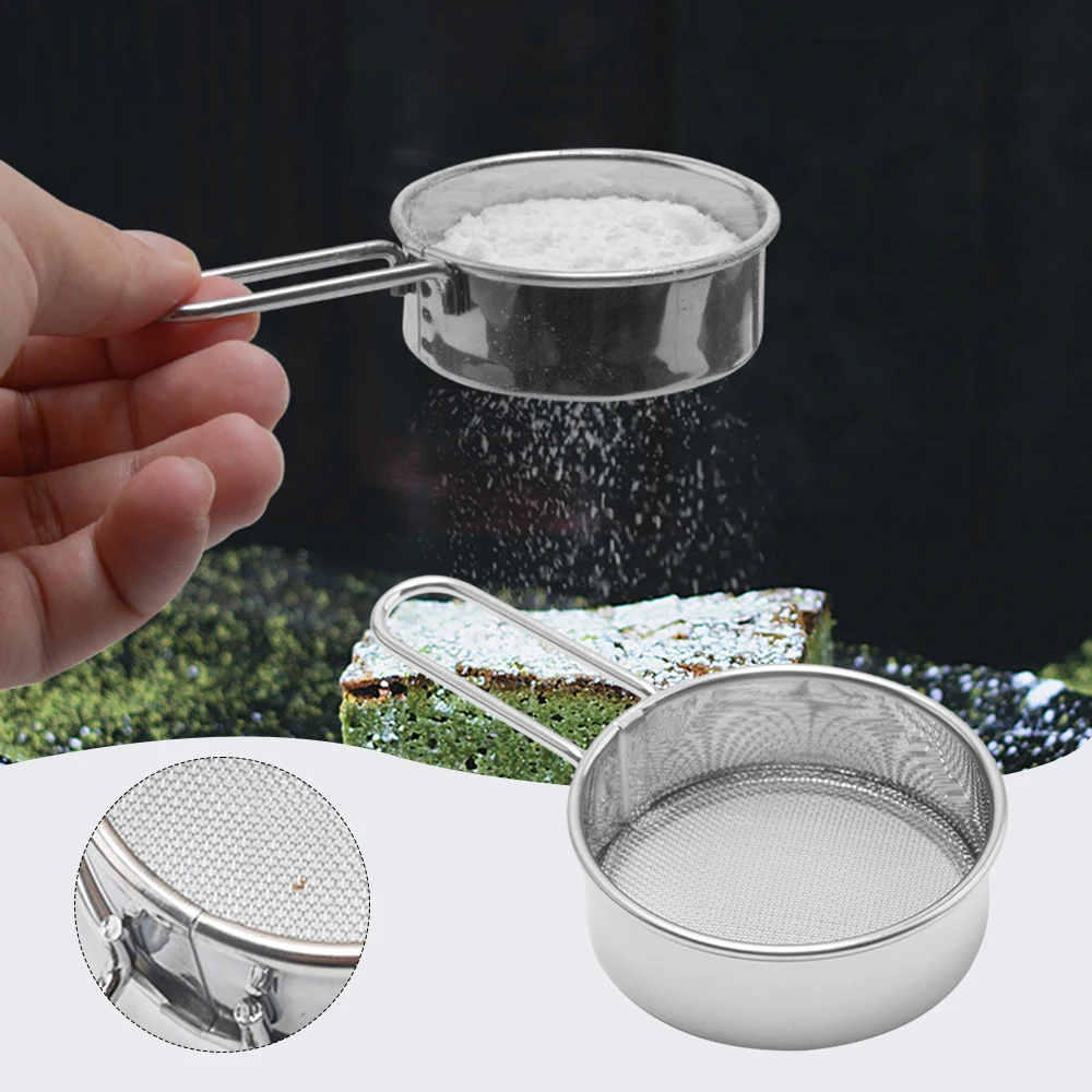 

Fine Mesh Flours Sieve With Handle Durable Anti-Rust Filter Mesh For Powdered Sugars