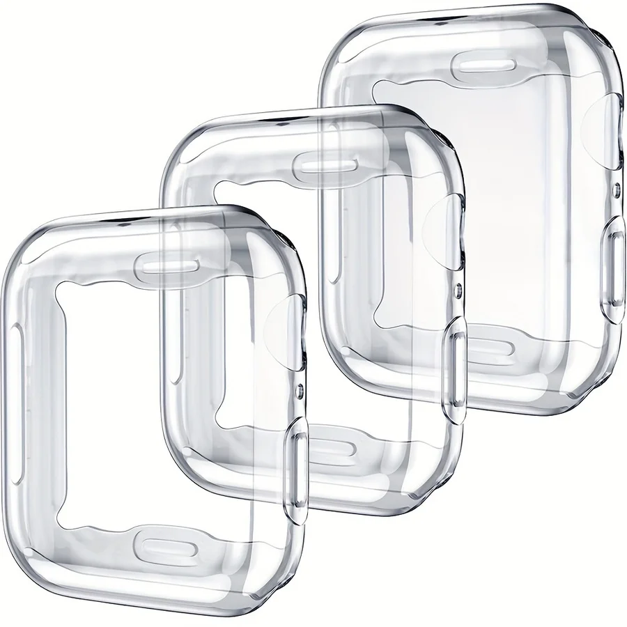 

3 шт./компл. Чехол для часов из ТПУ для мужчин и женщин, полностью закрывающий, ультратонкий, с высокой степенью защиты, модный, повседневный, защита от падений.