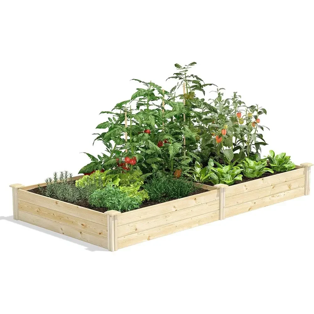 Raised Garden Bed, 4' x 8' x 10.5, Crafted from American Pine