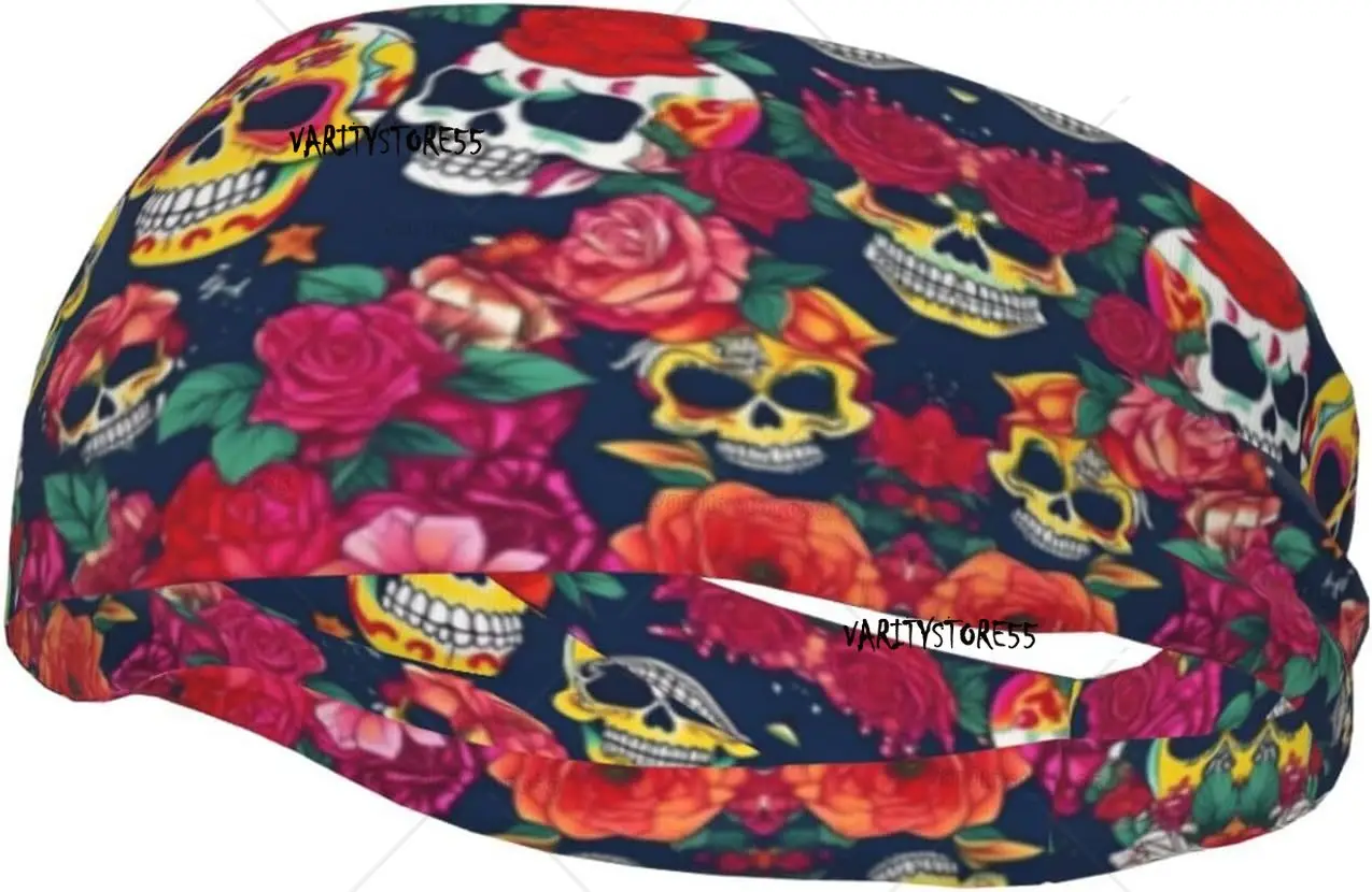 

Sugar and Skulls and Flowers Athletic Gear Unisex Headband No-Slip Sweat-Wicking Headband for Exercis and Yoga