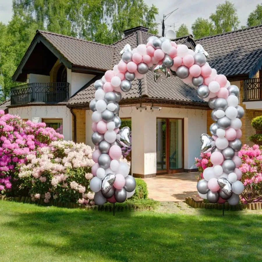 Arco de rosa de aço gótico de 8 pés e 4 polegadas de altura