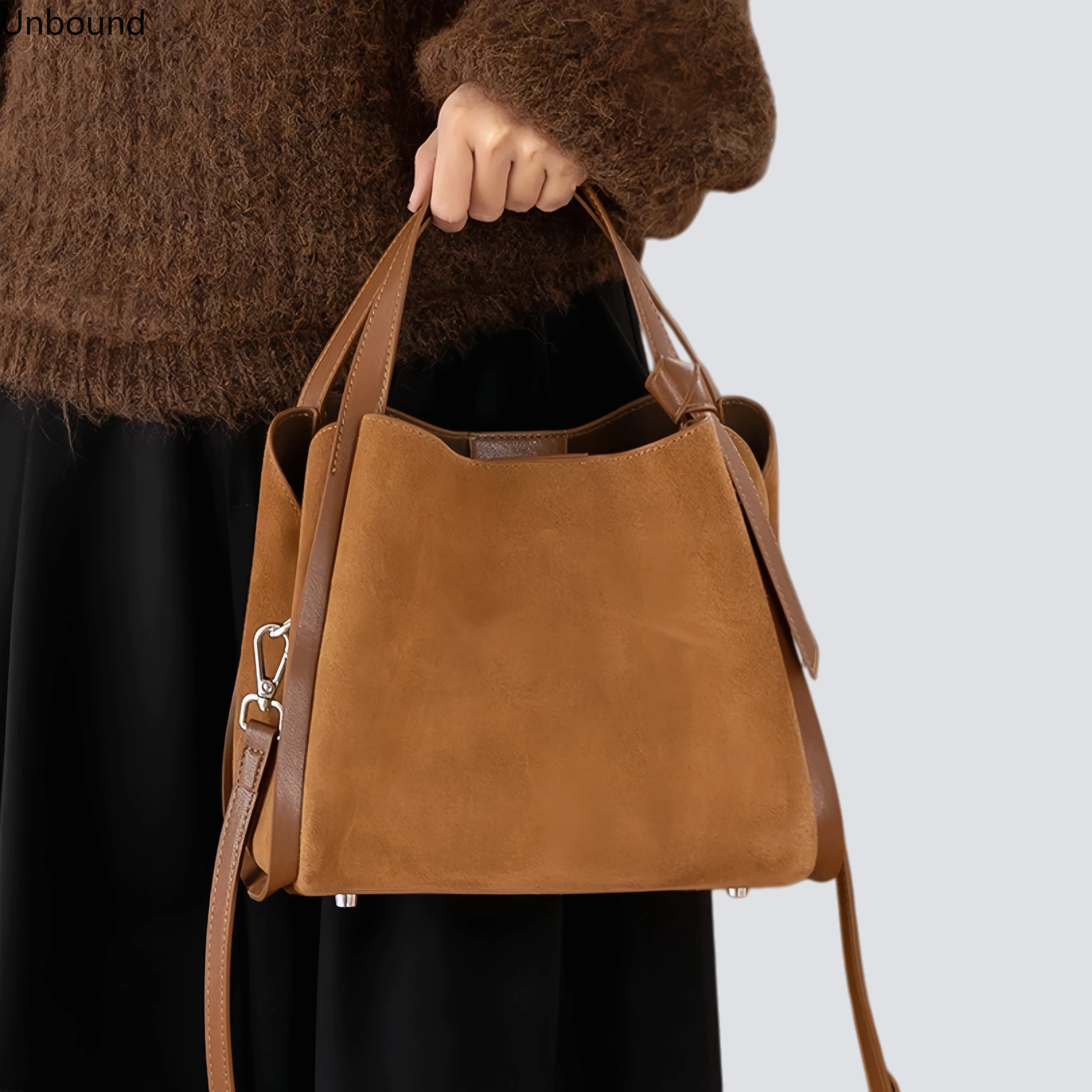 

Новая женская сумка-ведро из матовой натуральной кожи, винтажная, в корейском стиле, универсальная, для повседневного использования, легкая, роскошная, на плечо и в руку