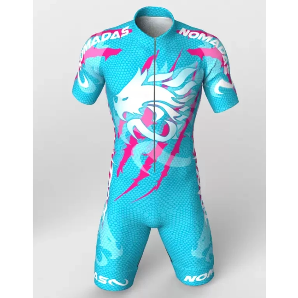 Men Team Triathlon Skate Suit Summer Skaters Speed Suit Inline Roller Racing Speed Skates Skating Clothing Jumpsuit