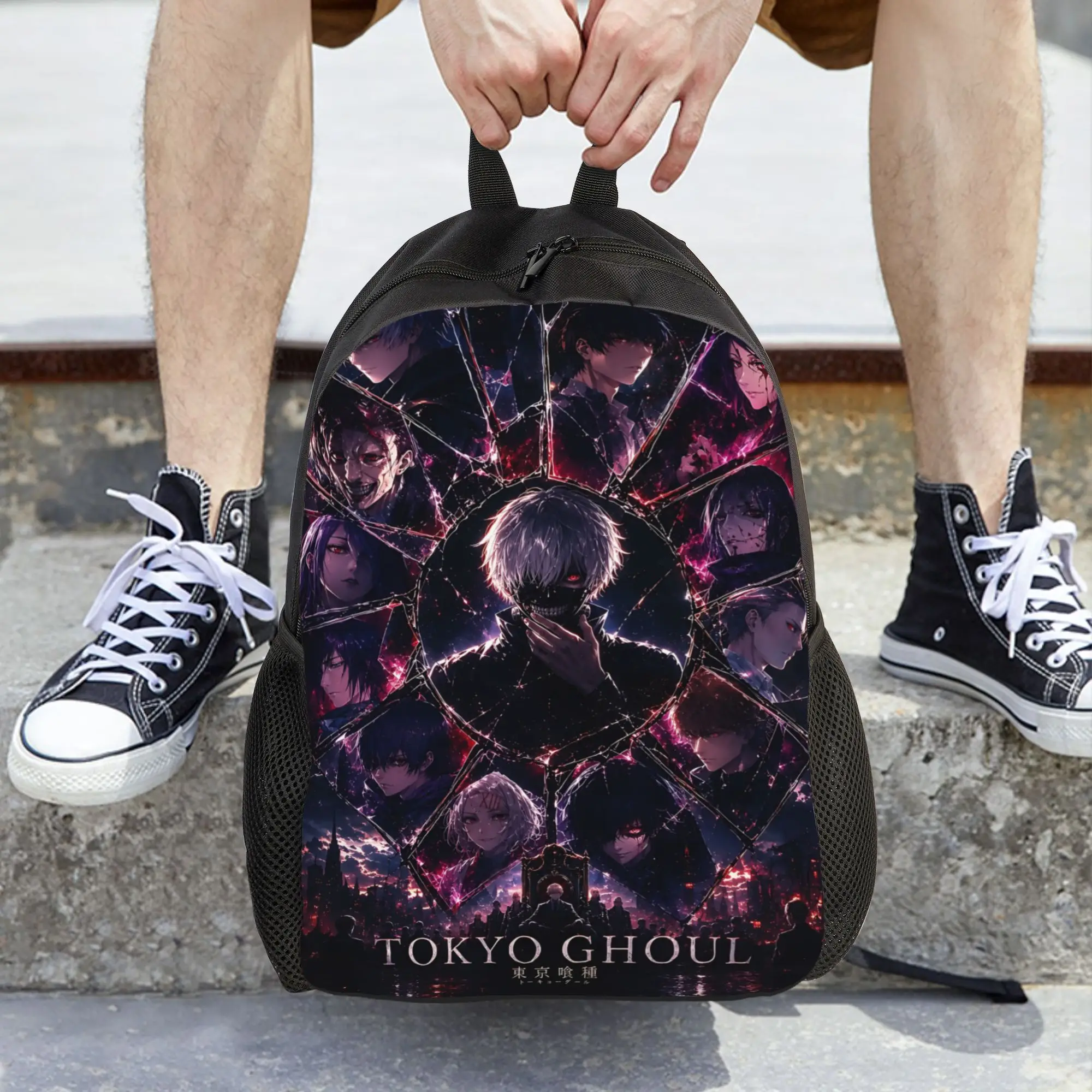 Fashion Halloween Tokyo Ghoul Kaneki Backpacks Its Bag  mochila Camping Retro Washable Rucksack