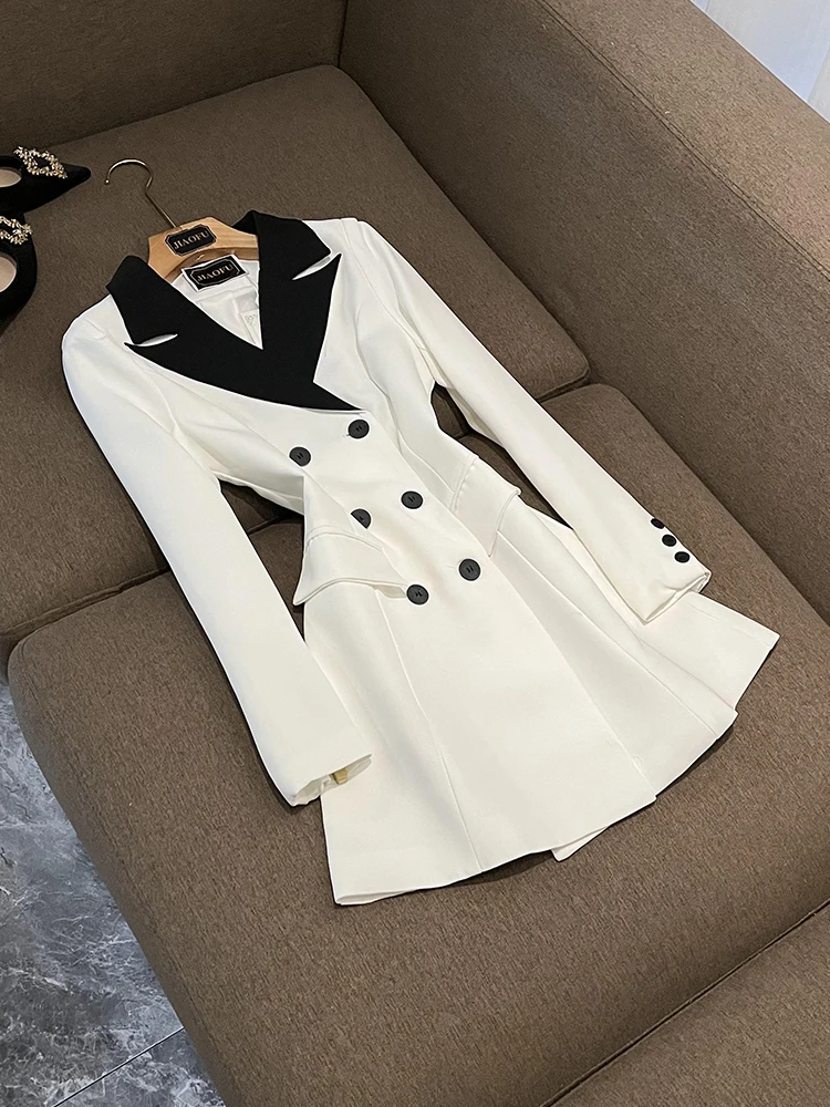 

White Suit Dr A-Line Skirt Ele Slimming French Sle oulder Puff Sve Other Material 00% Ci Commute
