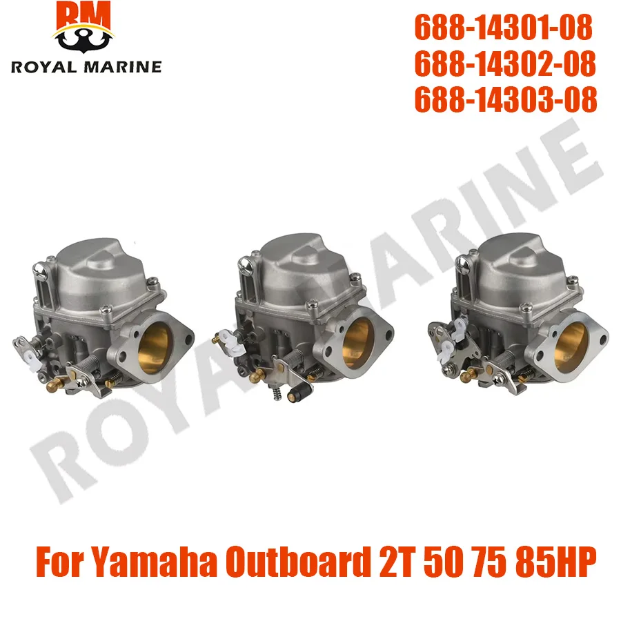 688-14301-08  688-14302-08 688-14303-08 Carburetor Assembly For Yamaha outboard engine 2T 50-85HP 6K5-14301 6K5-14302 6H3-14303