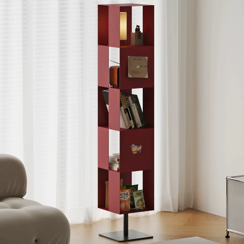 Metal Storage Unit Bookcases Magazine Display Stand Ground 5-layer Bookshelf Cube Portable Mueble Organizador Furnitures