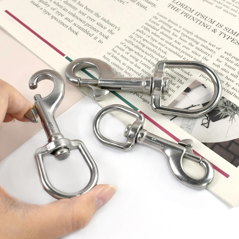 

65-120mm 304 Stainless Steel Hook 1/2Pcs Rotating Lobster Buckle Dog Leash Strap Snap Buckles Camping Safety Clasp DIY Accessory