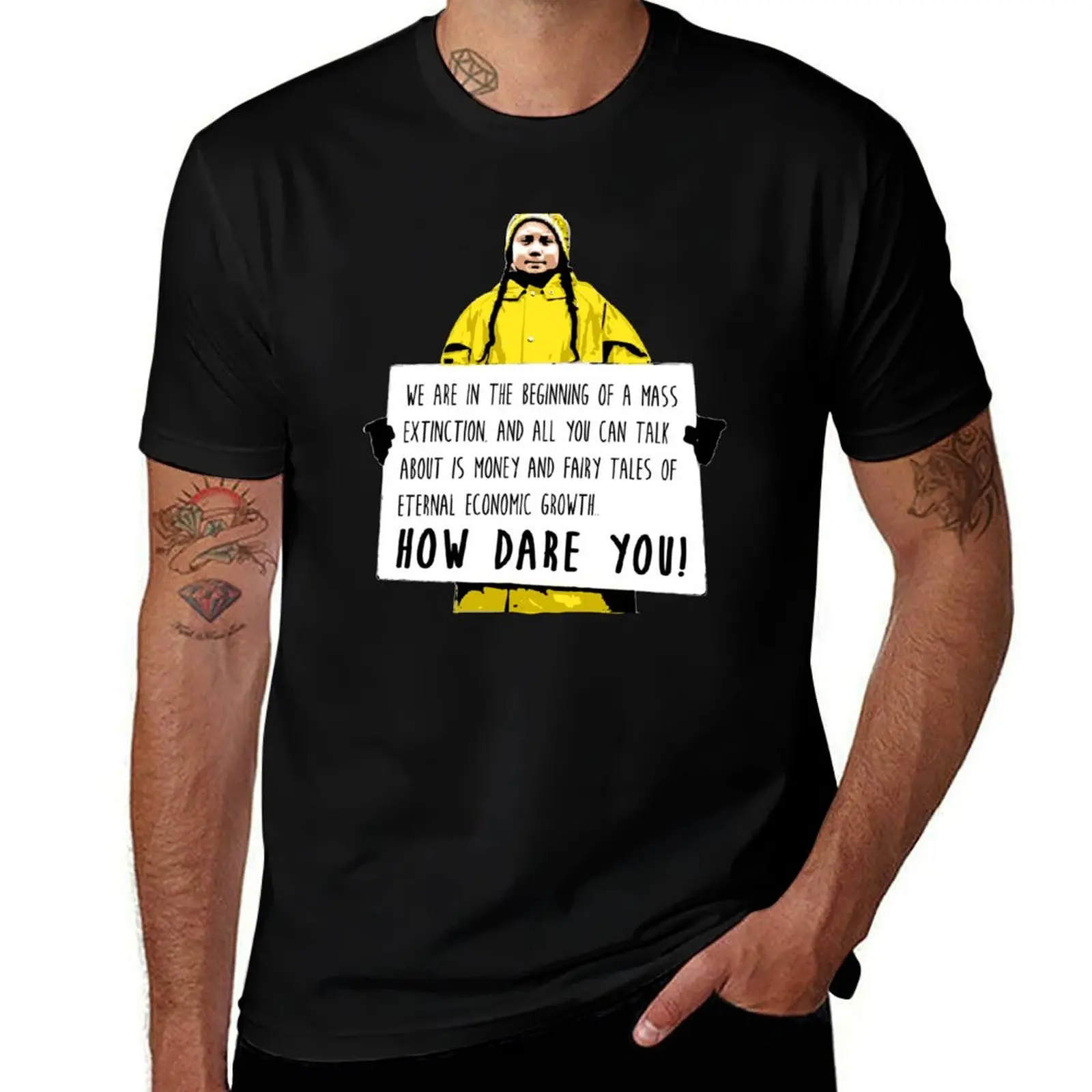 Greta Thunberg - T-shirt How Dare You T-Shirt décontracté de style streetwear basique