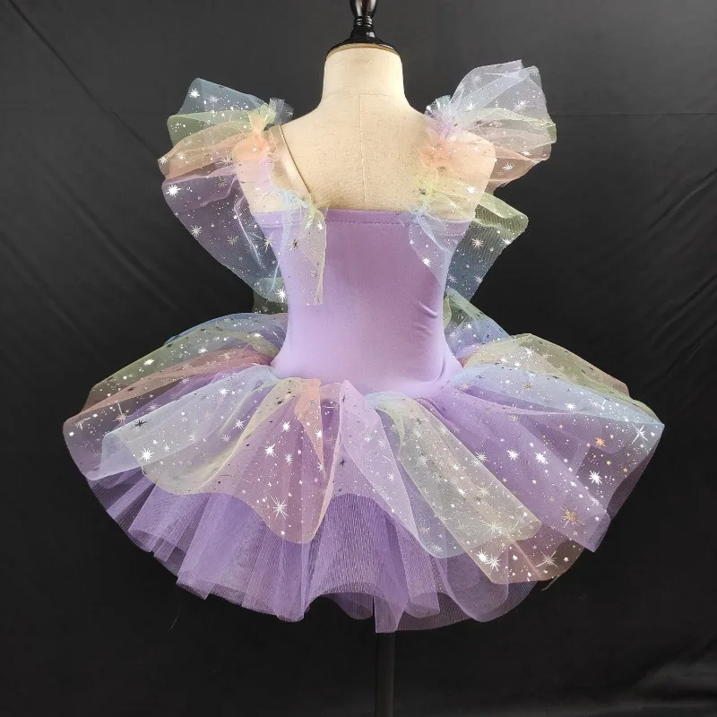 Ballet Skirt with Straps, Children's Puff Skirt Performance Dress, Little Swan Ballet Dance Performance Dress