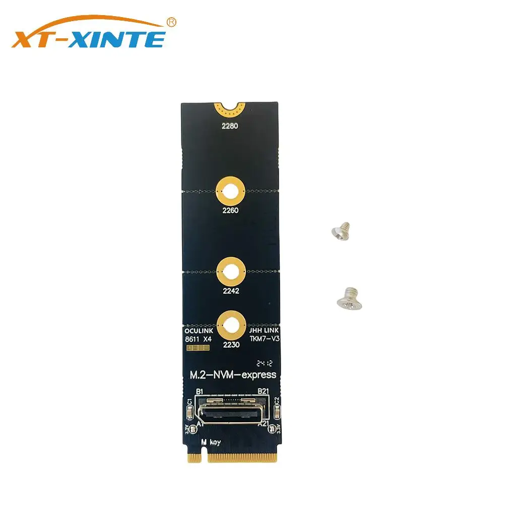 

Для M.2 NVME до Oculink Женская док-станция, адаптер PCI-E X4, Поддержка карт памяти SFF-8612 для 2,5 дюймового NVME U.2(SFF 8639)SSD