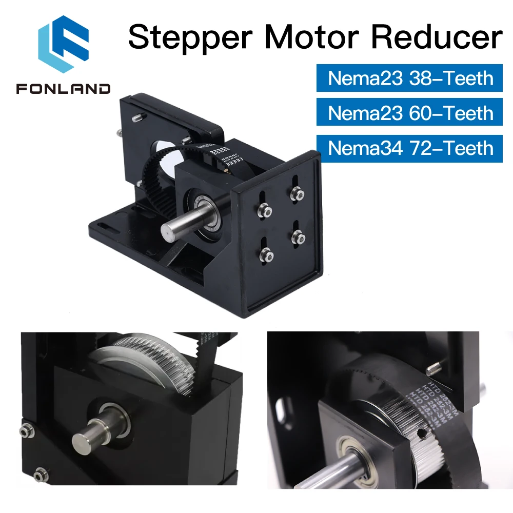 Imagem -06 - Fonland-stepper Motor Redutor para Corte a Laser e Máquina de Gravura Nema23 38 Dentes Nema23 60 Dentes Nema34 72 Dentes Co2