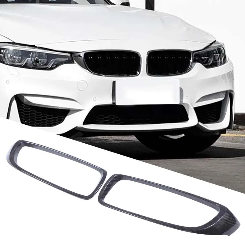 Carbon Fiber For BMW 4 Series F32 M3 F80 M4 F82 F83 2013-2018 Car Front Grille Cover Air Vent Grills Frame Trim auto accessories