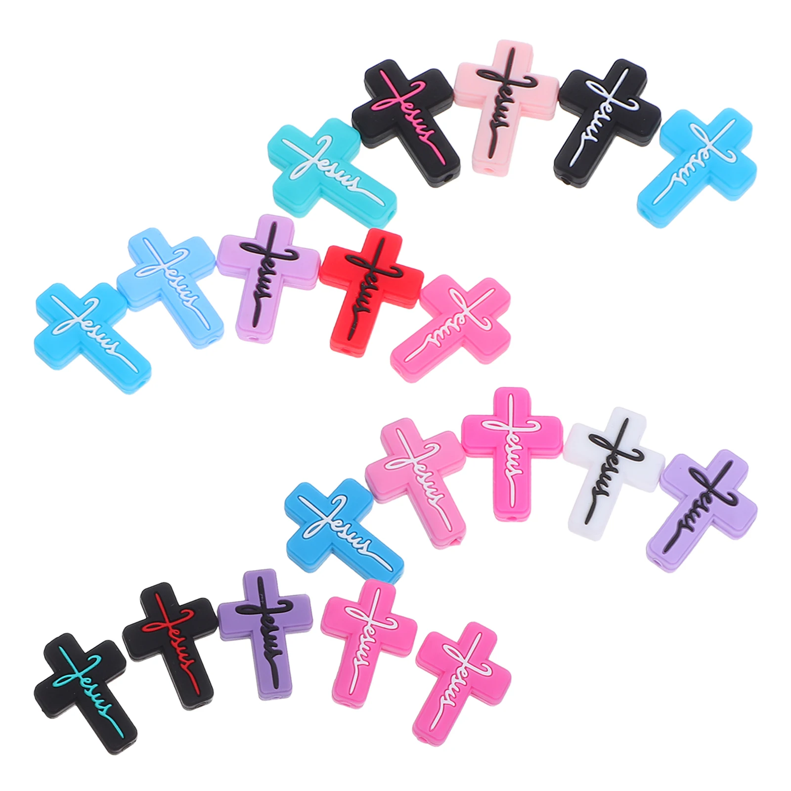 

20 Pcs Children's Accessories Craft Beads for Kids Multicolor Loose Jewelry Making Pens Patterned Silicone Cute Small