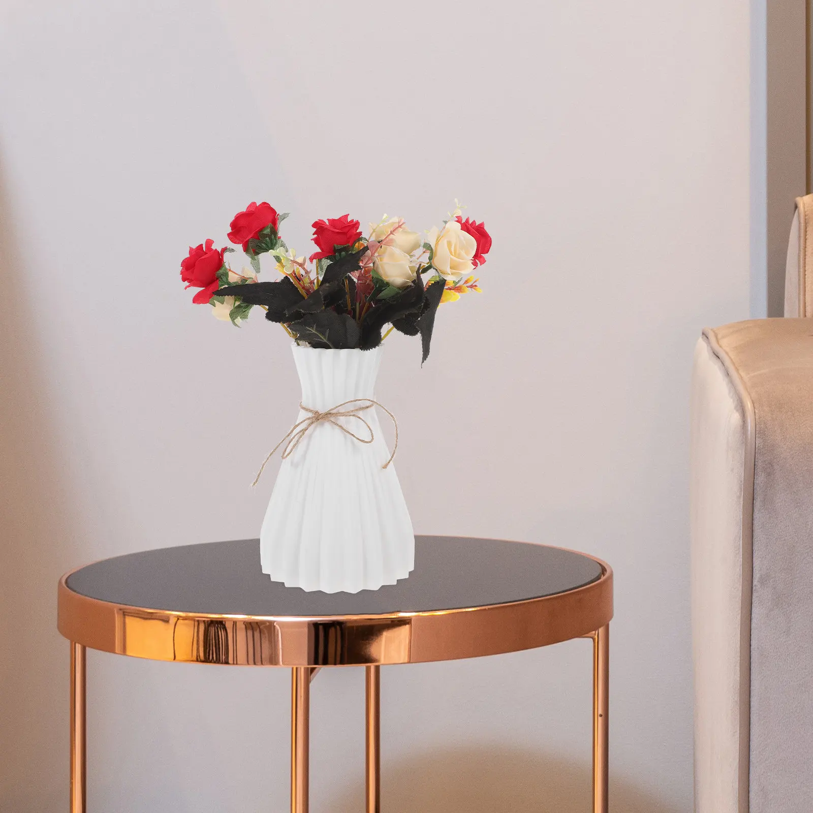 Home Decor White Plastic Flower Vase Flower Arrangement Vase Modern Table Centerpiece Hydroponic Planter Hydroponics Container