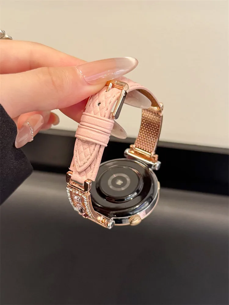 

Diamond studded card with diamond grid pattern suitable for HW Watch Fit3/Fit4 straps and HW Band 8/9/10NFC handmade straps