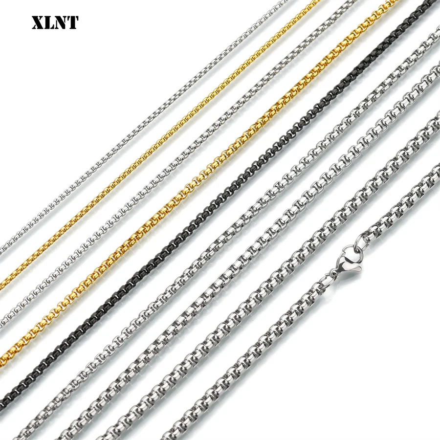 Łańcuch linowy Naszyjnik Łańcuchy ze stali nierdzewnej Naszyjniki z ogniwami Wisiorek Biżuteria DIY Nigdy nie wycieraj 2MM 2.5MM 3MM 4MM
