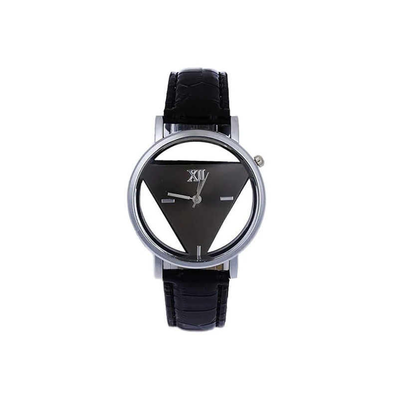 New Design Fashion Ladies Watches Elegant Hollow Triangle Watch Women Thin Leather Strap Quartz Watch Relogio