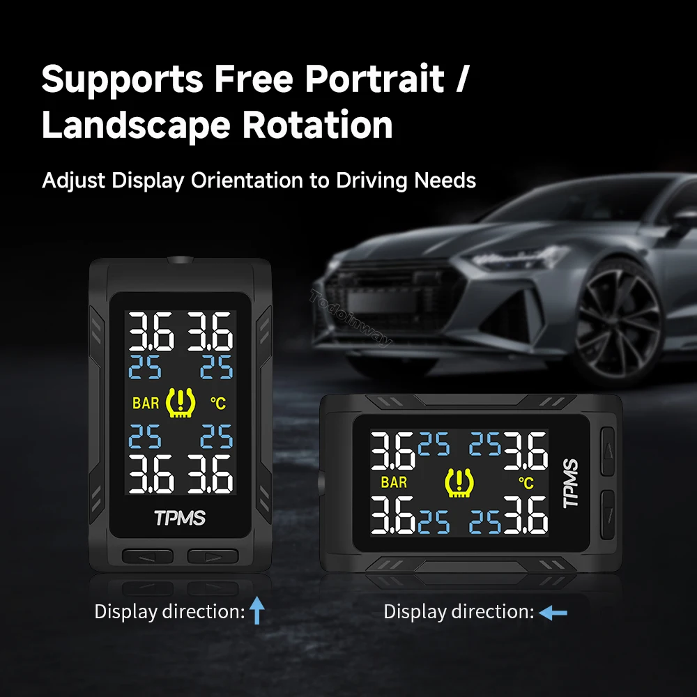 

Wireless Adhesive TPMS Tire Pressure Monitor Safety Alarm Real Time for Toyota Corolla Camry RAV4 Alphard C-HR Prius Accessories